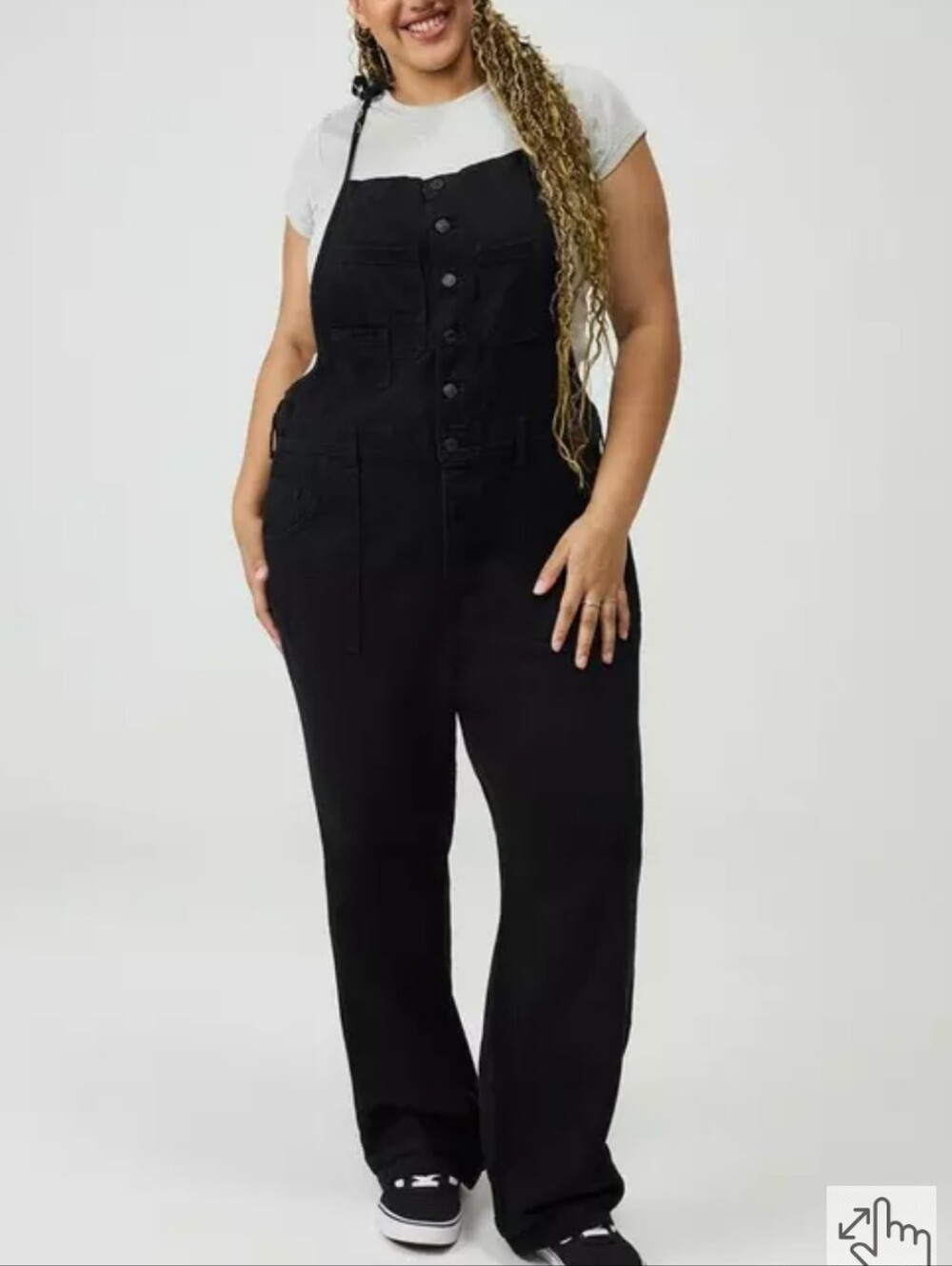 NWOT Torrid Black Denim Overalls with Adjustable Straps - Picture 6 of 8